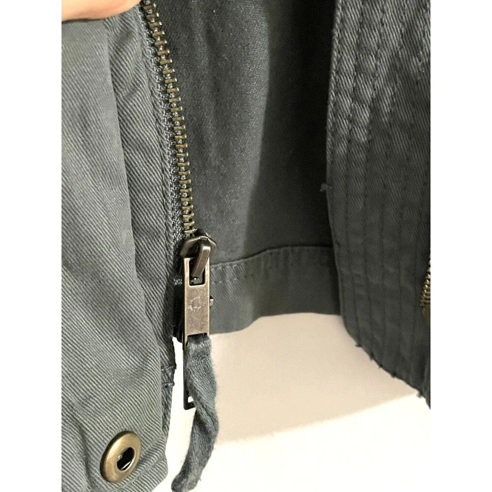 GAP Core Utility Jacket Military Anorak Full Zip Drawstring Waist Olive Green XS - Picture 13 of 15